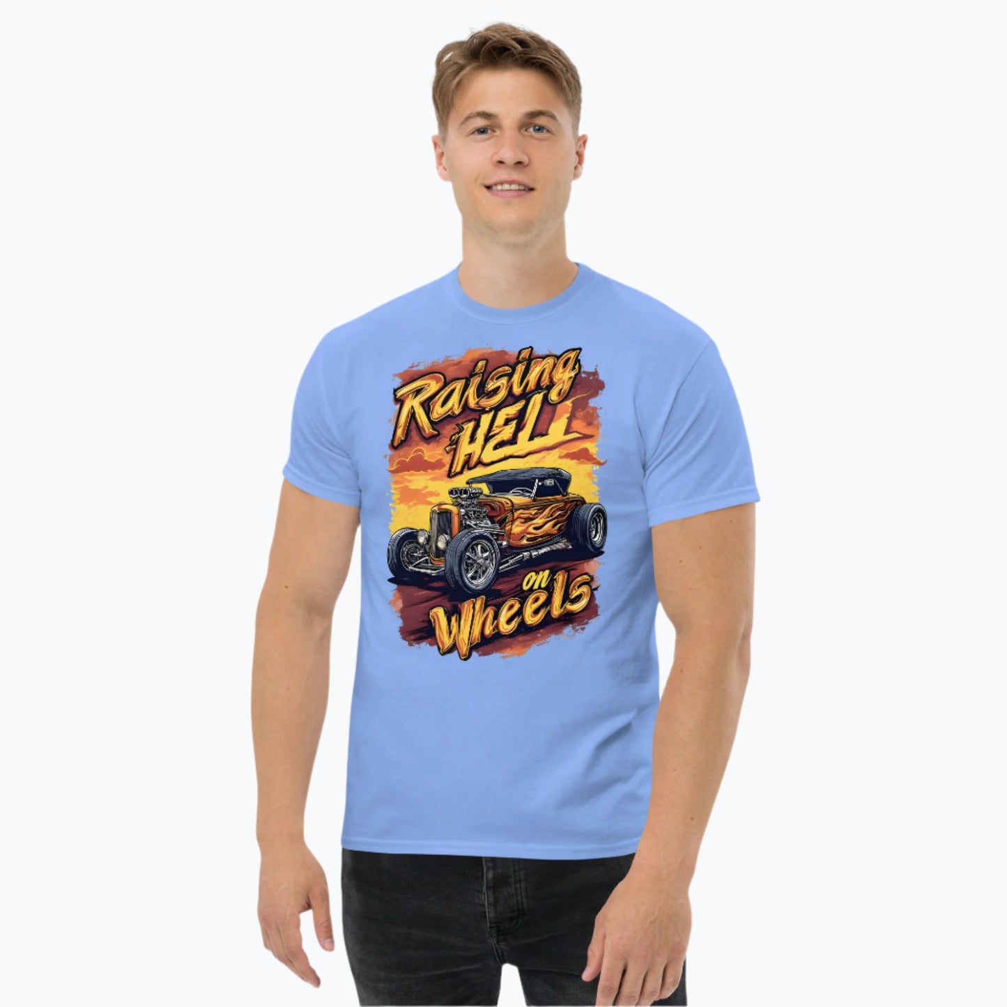 Raising Hell on Wheels Hot Rod Graphic Tee