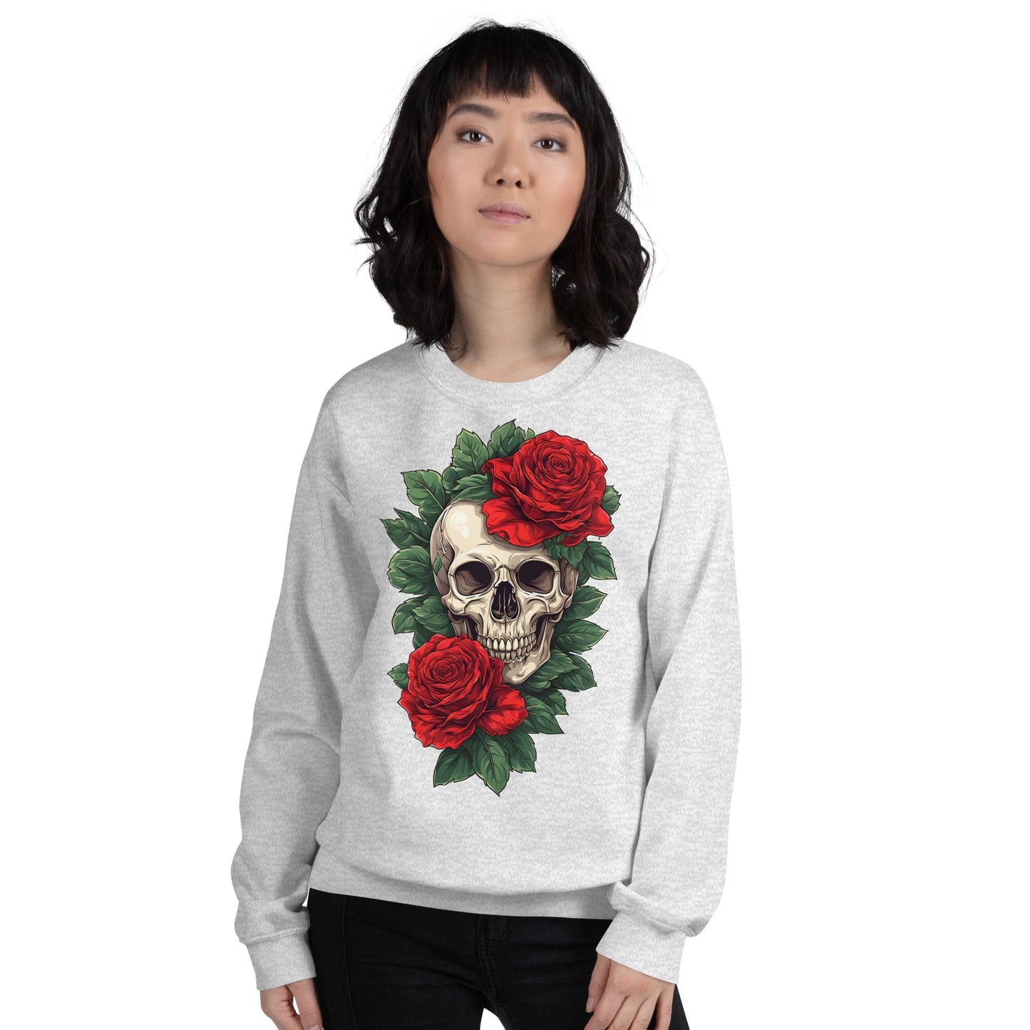 Skull & Roses Tattoo Art Crewneck Sweatshirt