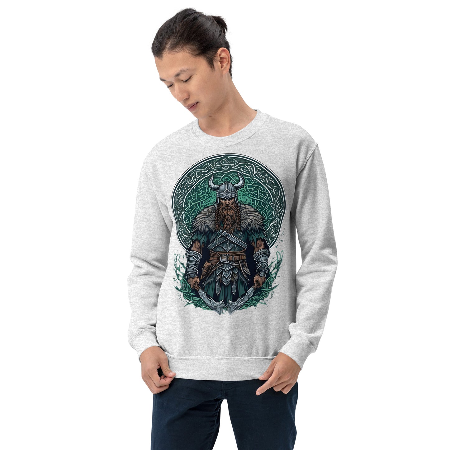 Norse Viking Warrior Graphic Crewneck Sweatshirt