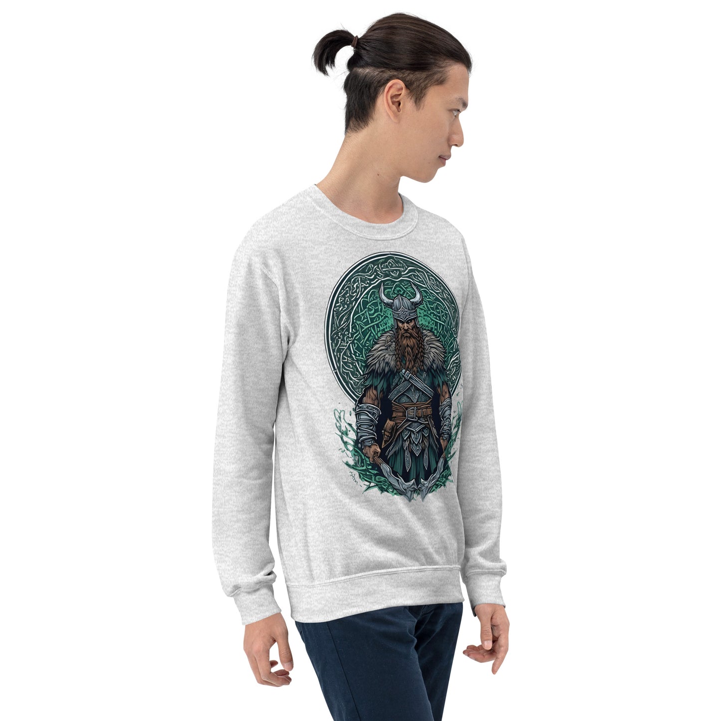 Norse Viking Warrior Graphic Crewneck Sweatshirt
