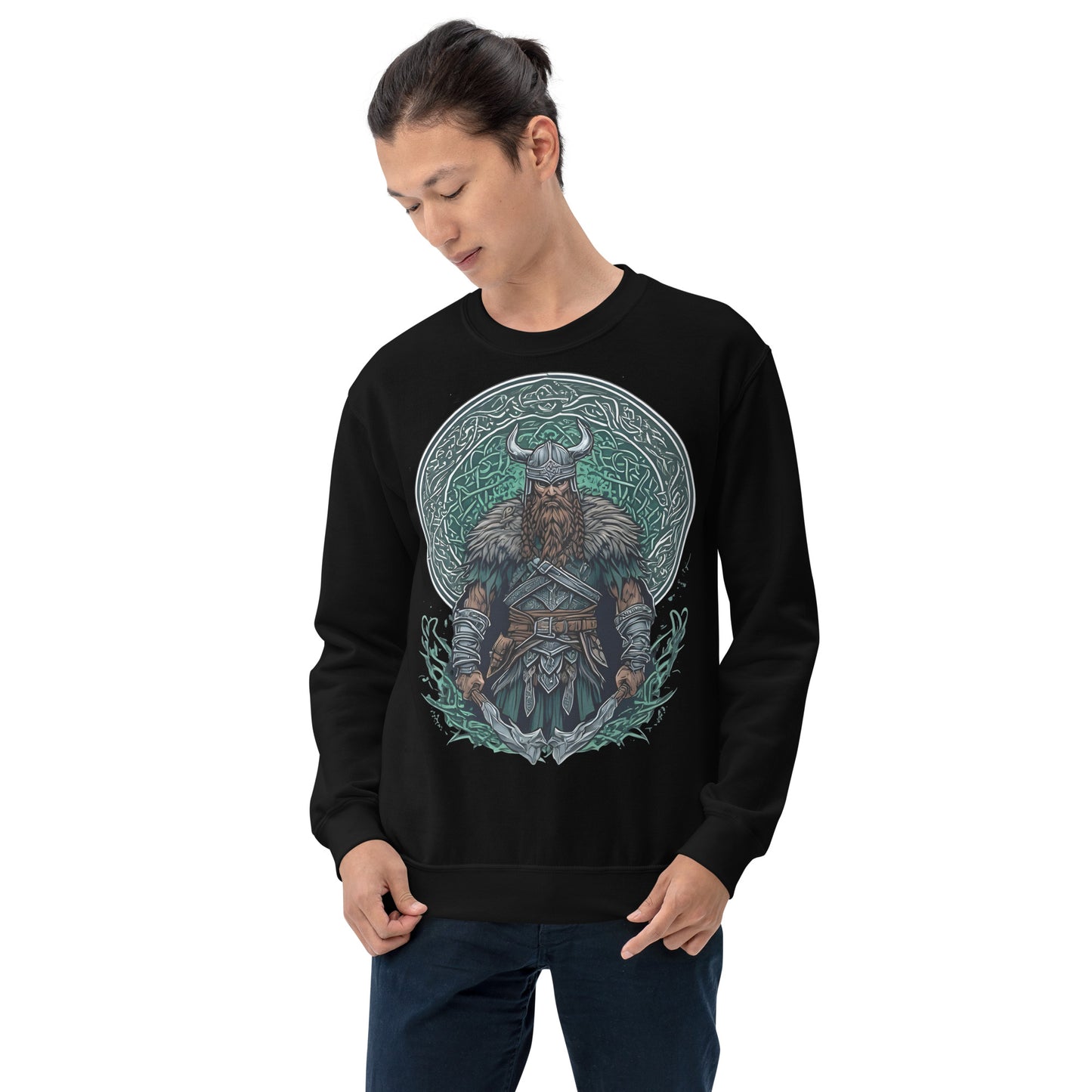 Norse Viking Warrior Graphic Crewneck Sweatshirt