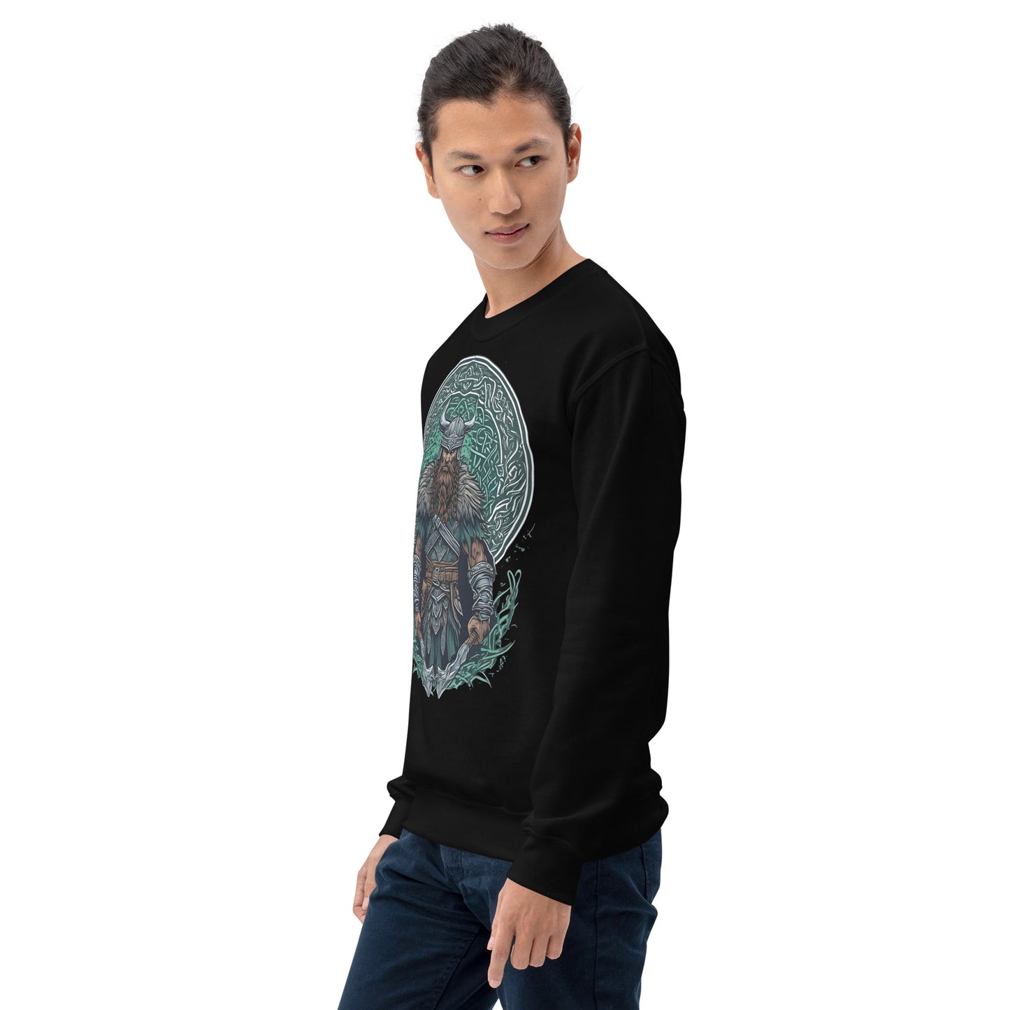 Norse Viking Warrior Graphic Crewneck Sweatshirt