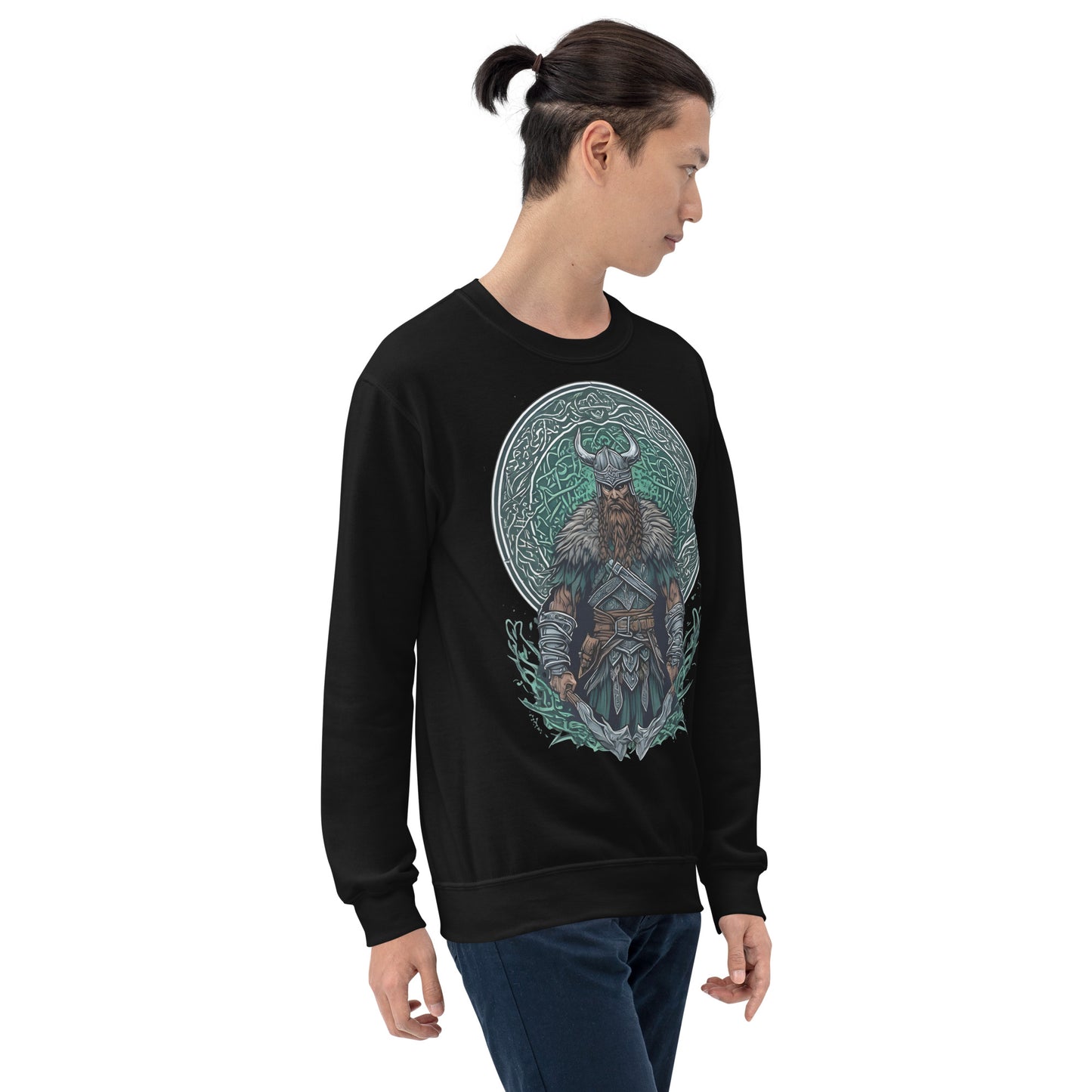 Norse Viking Warrior Graphic Crewneck Sweatshirt
