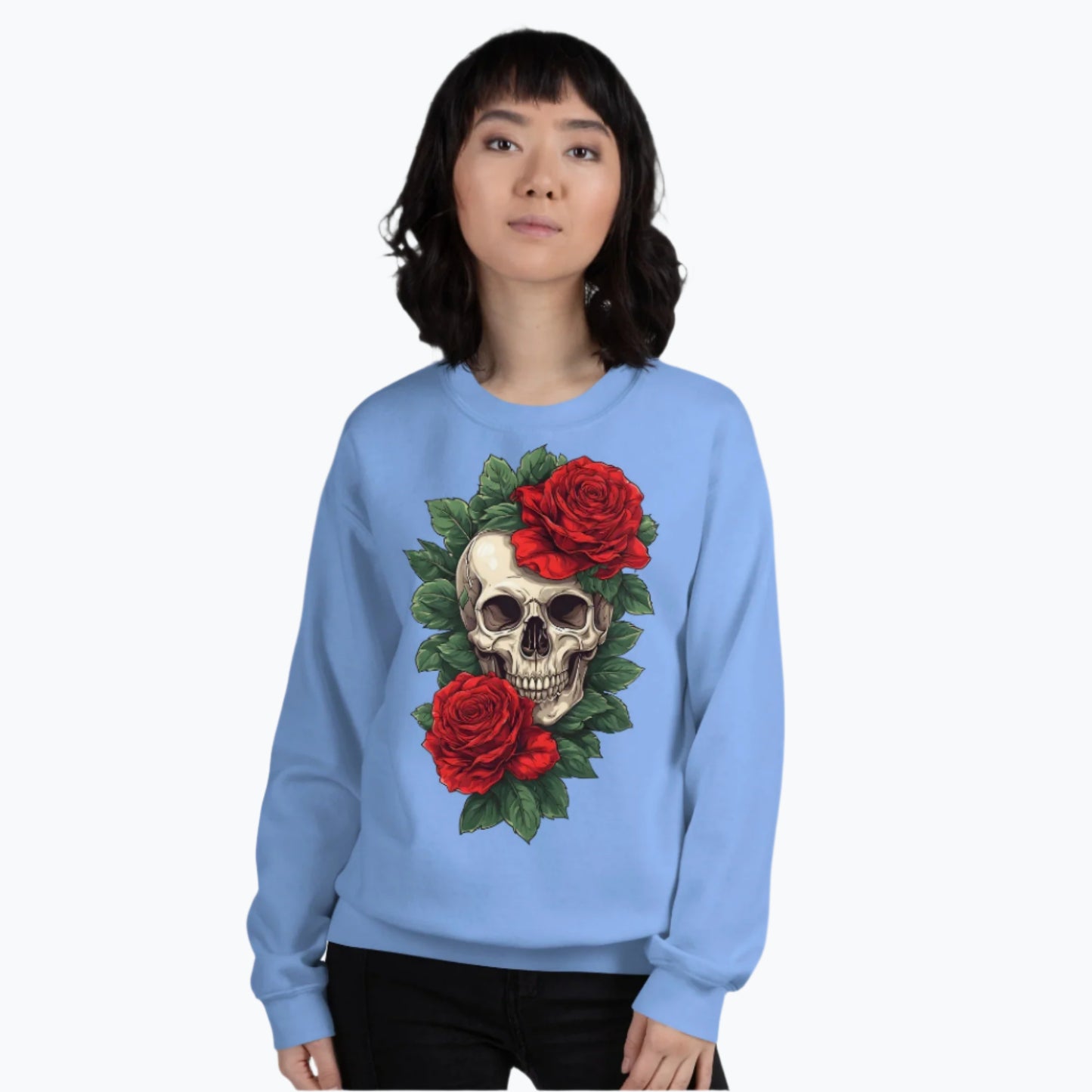 Skull & Roses Tattoo Art Crewneck Sweatshirt