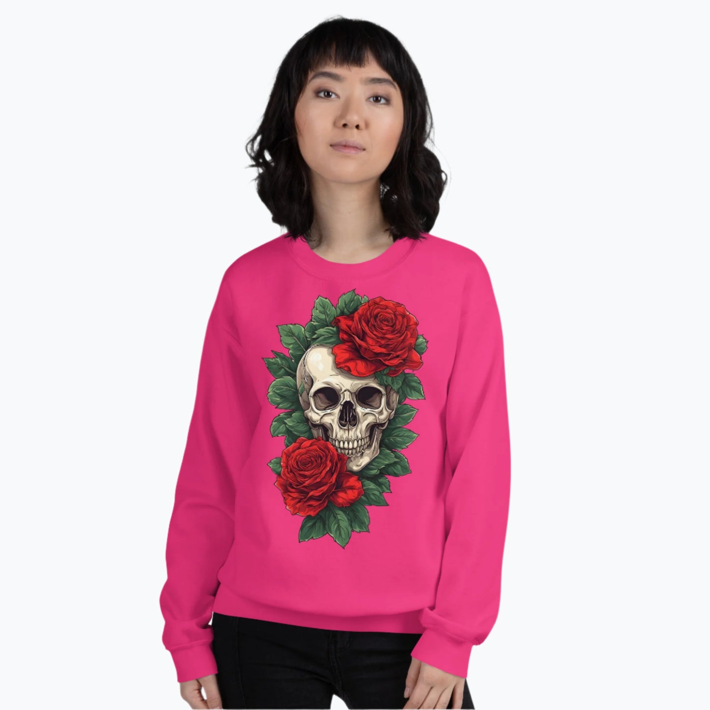 Skull & Roses Tattoo Art Crewneck Sweatshirt