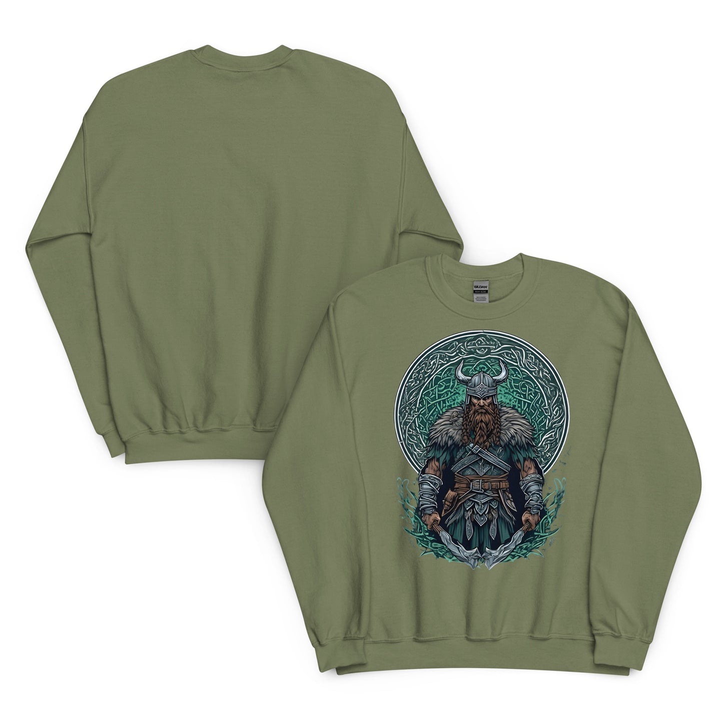 Norse Viking Warrior Graphic Crewneck Sweatshirt