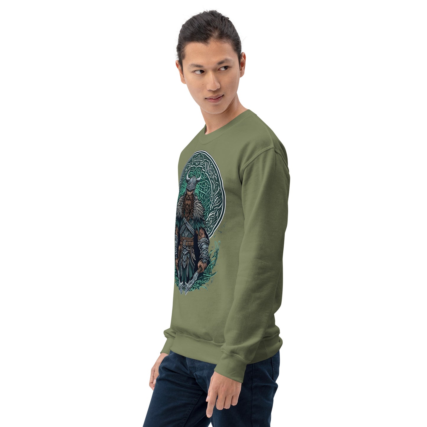 Norse Viking Warrior Graphic Crewneck Sweatshirt