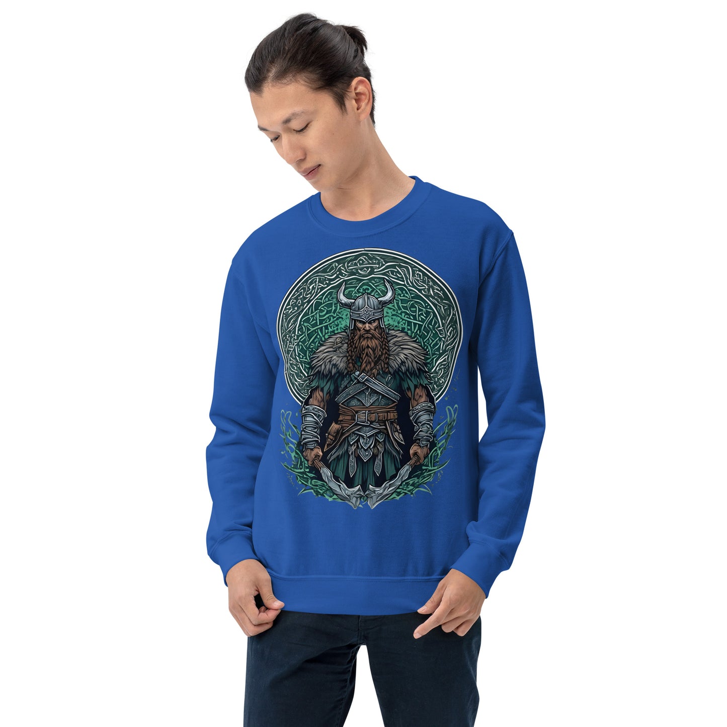 Norse Viking Warrior Graphic Crewneck Sweatshirt