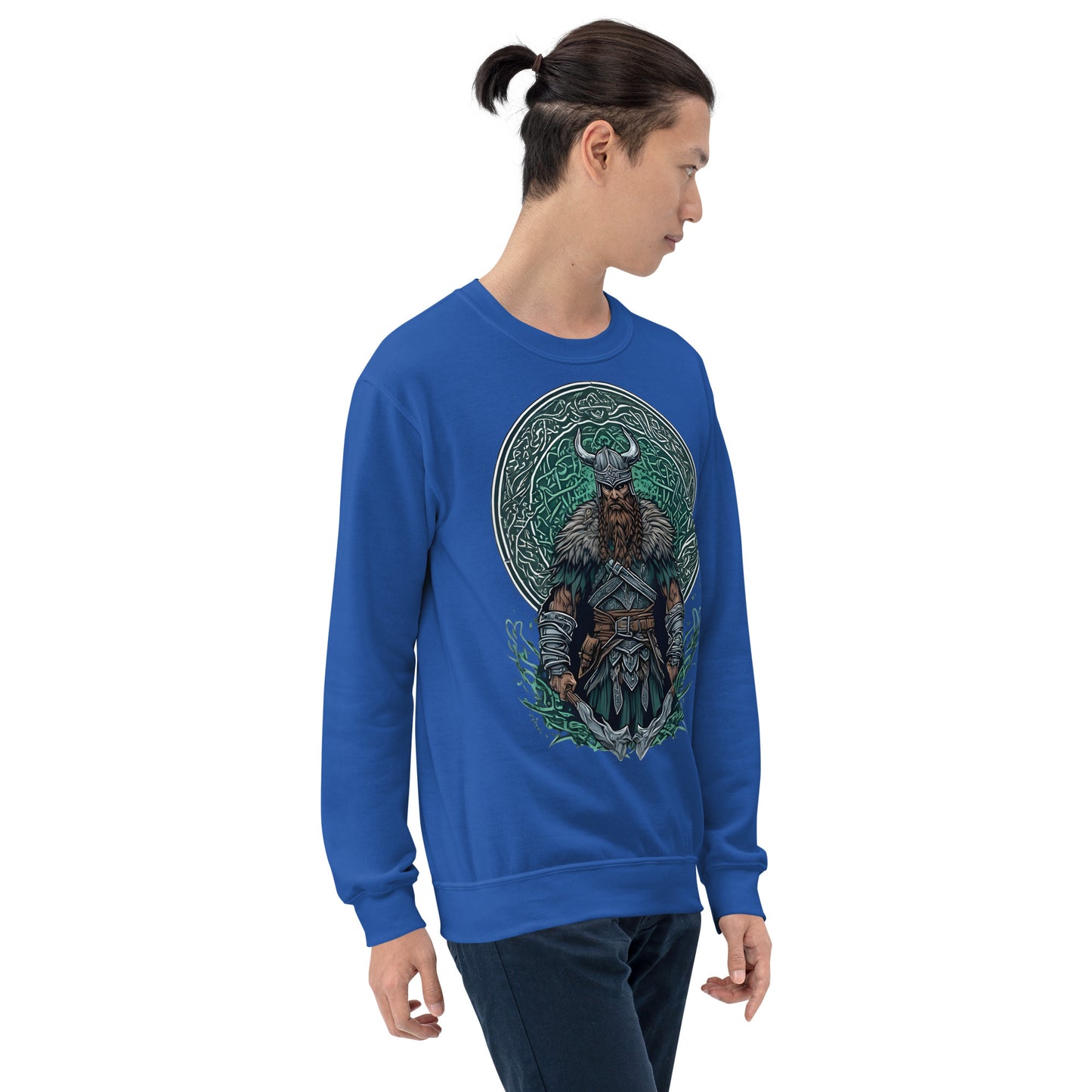 Norse Viking Warrior Graphic Crewneck Sweatshirt
