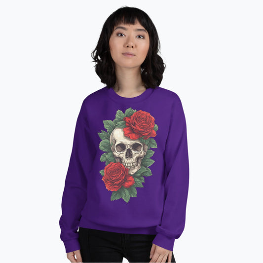 Skull & Roses Tattoo Art Crewneck Sweatshirt
